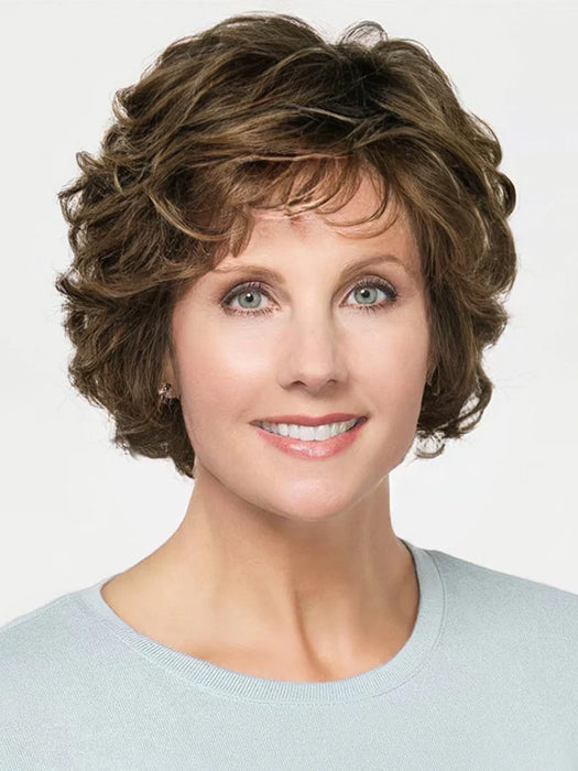 Short Layered Curly Brown Synthetic Wig By imwigs