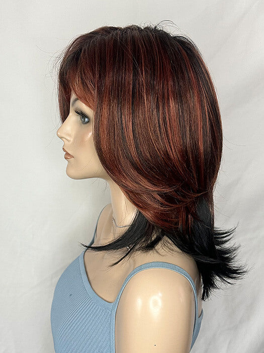 Shaggy Hairstyle Middle Length Wavy Capless Mixed Color Synthetic Wigs By imwigs