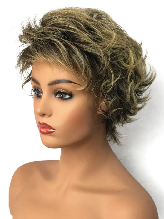 Natural Hair Pixie Cut Short Layered Synthetic Wigs By imwigs®