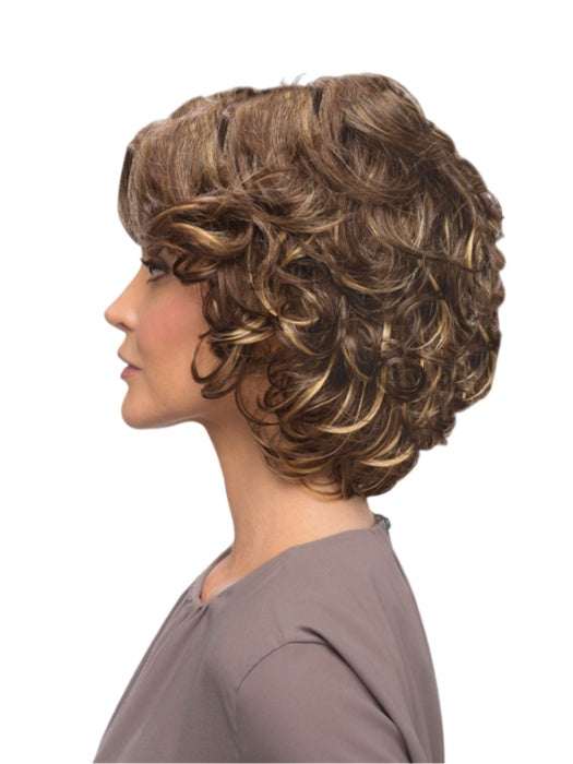 Highlighted Chin Length Curly Synthetic Wigs By imwigs®