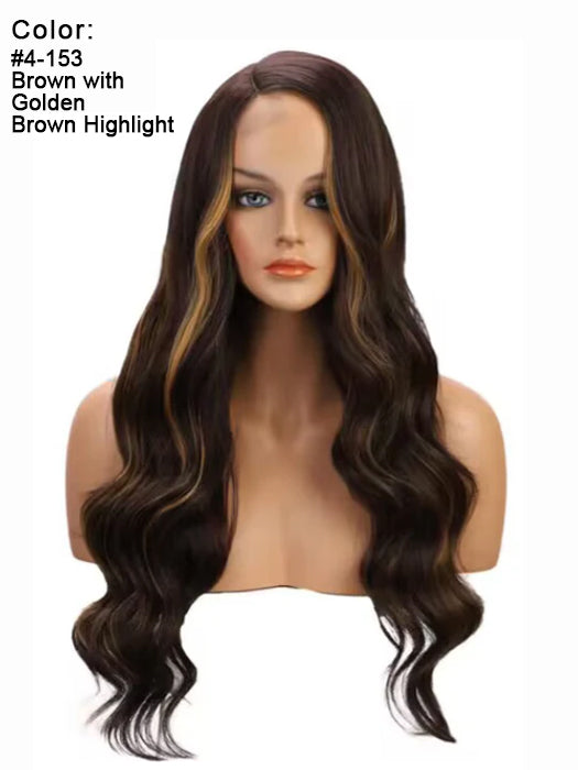 24 Inch Long Ombre Blonde Highlighted Waved Lace Part Wig By imwigs®