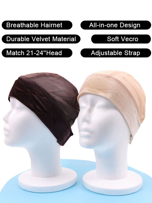 All-in-one Velvet Headband Cap with Elastic Adjustable Velcro By imwigs®