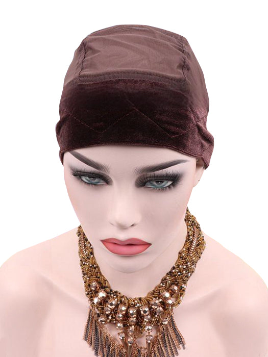 All-in-one Velvet Headband Cap with Elastic Adjustable Velcro By imwigs®