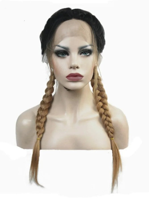 Braided Wig Ombre Hair Lace Front Synthetic Wig imwigs®