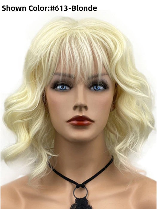 Chin Length Wavy Blonde Synthetic Wigs By imwigs®