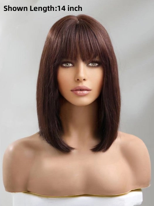 Elle Straight 100% Human Hair with Bangs By imwigs®