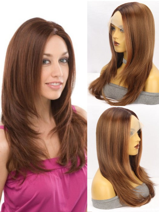 Long Layered Straight Lace Frontal Synthetic Wigs By imwigs®