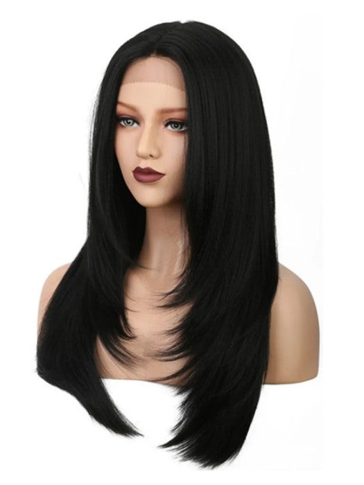 Long Layered Straight Lace Frontal Synthetic Wigs By imwigs®