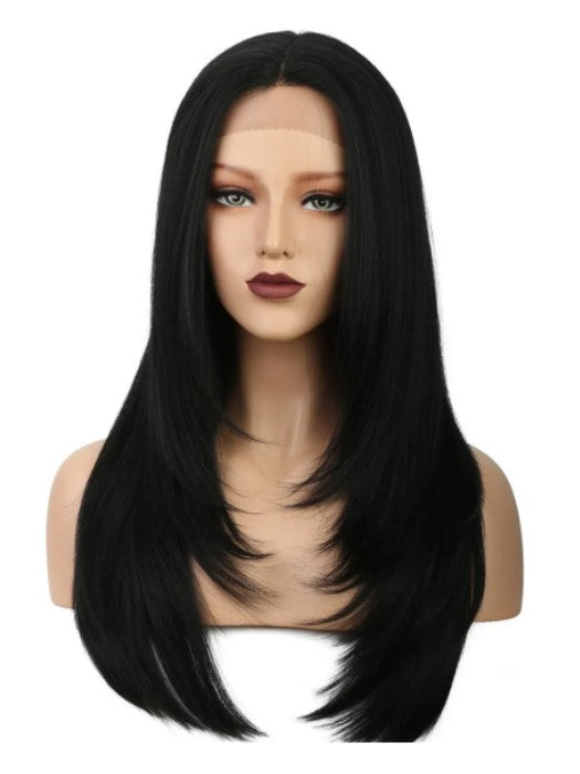 Long Layered Straight Lace Frontal Synthetic Wigs By imwigs®