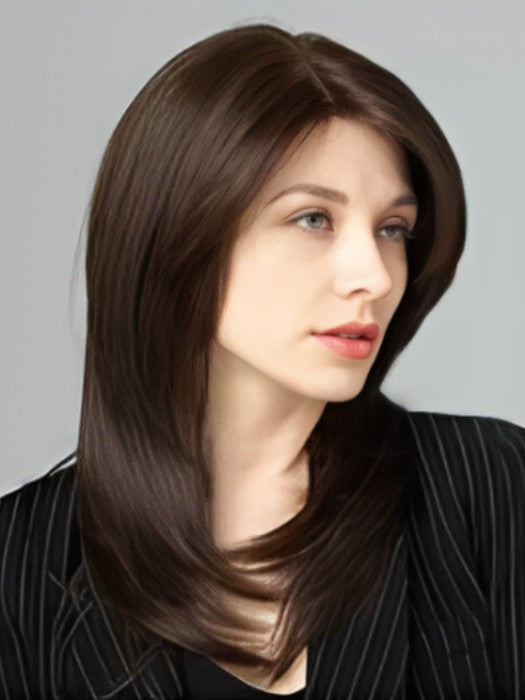 Medium Layered Straight Mono Frontal Synthetic Wigs By imwigs®