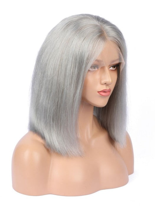 Natural and Soft Straight Gray Lace Frontal Human Hair By imwigs®