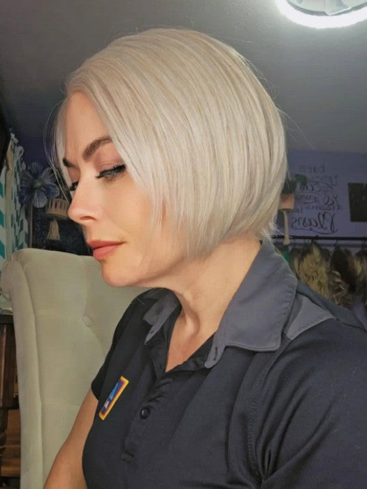 Short Bob Straight Gray Lace Part Synthetic Wig By imwigs®