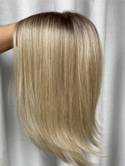 Silky Smooth 14 Inch Straight Rooted Synthetic Toppers By imwigs®