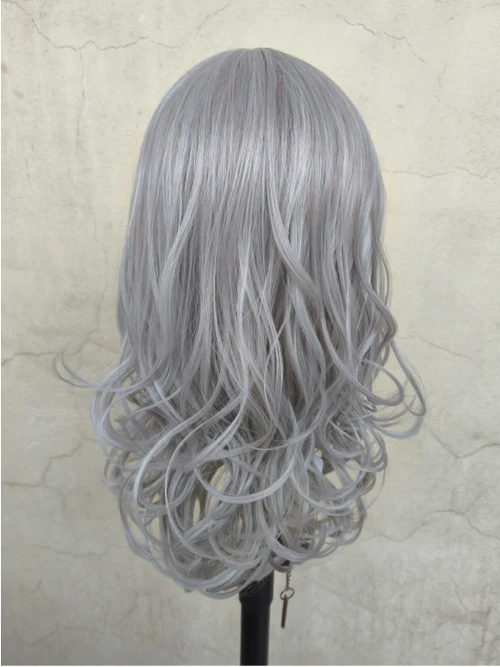 Salt & Pepper Long Wavy Lace Front Synthetic Wigs By imwigs®