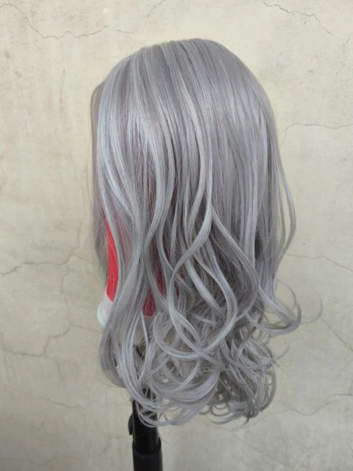 Salt & Pepper Long Wavy Lace Front Synthetic Wigs By imwigs®