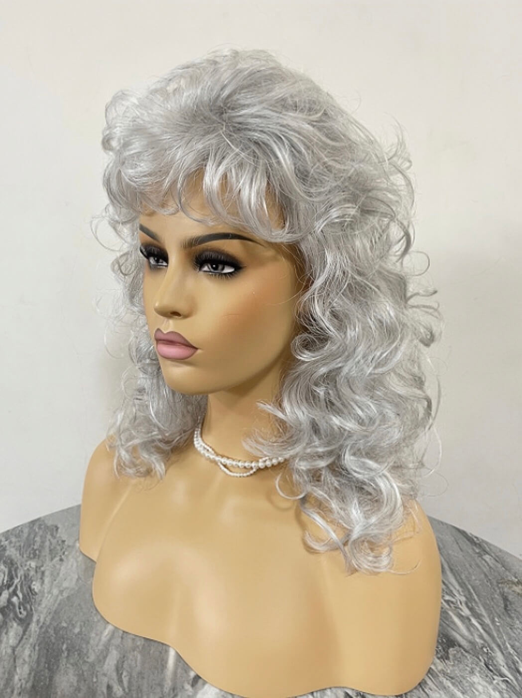 Pemela Gray Wigs Long Curly Synthetic Wigs By imwigs