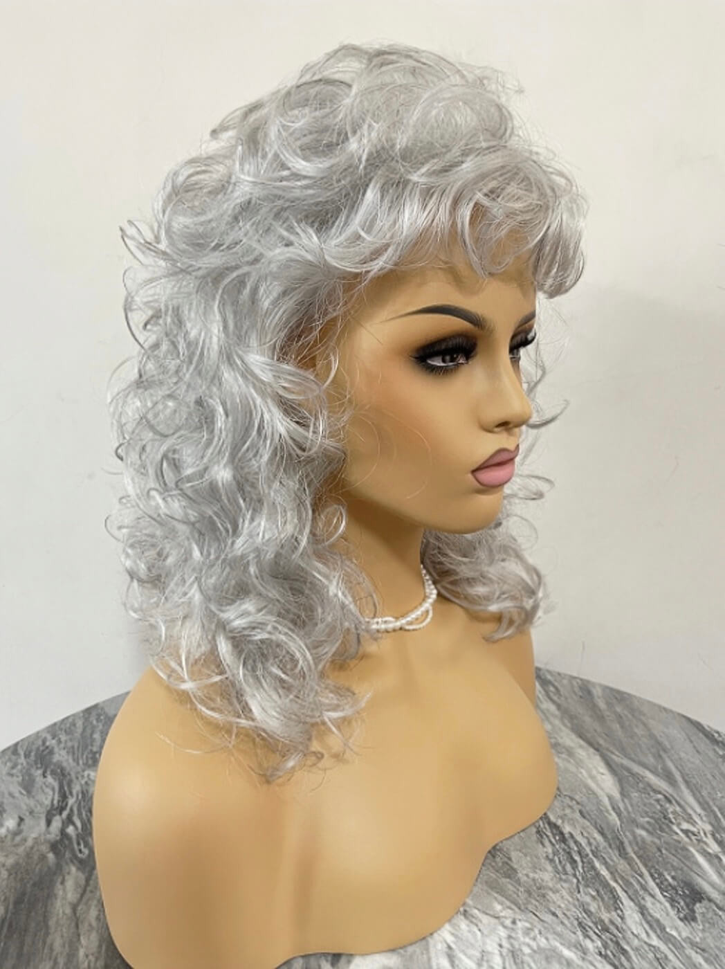 Pemela Gray Wigs Long Curly Synthetic Wigs By imwigs