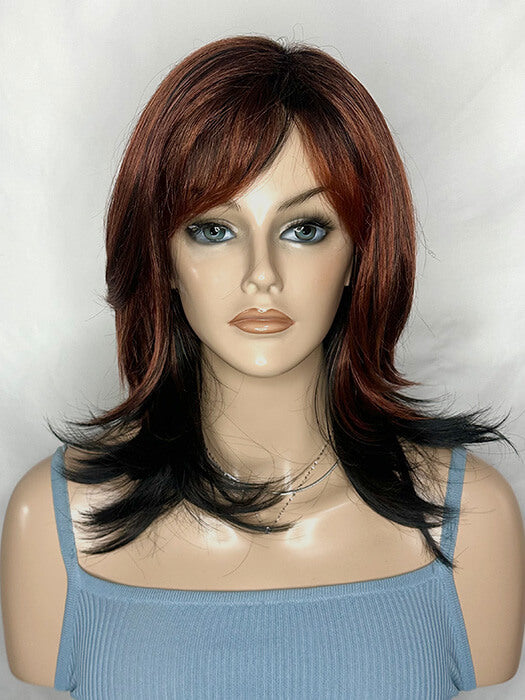 Shaggy Hairstyle Middle Length Wavy Capless Mixed Color Synthetic Wigs By imwigs