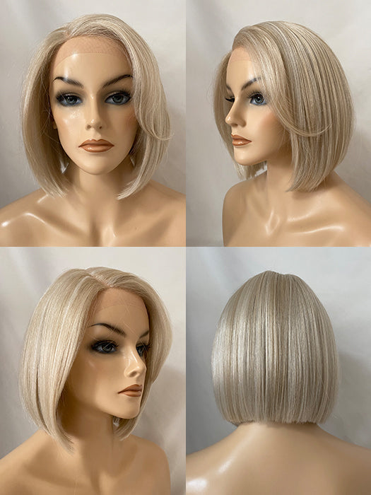 Soft Straight Bob Blonde Synthetic Wigs Lace Part By imwigs