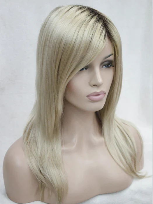 Silky Long Layered Straight Rooted Synthetic Wig By imwigs®