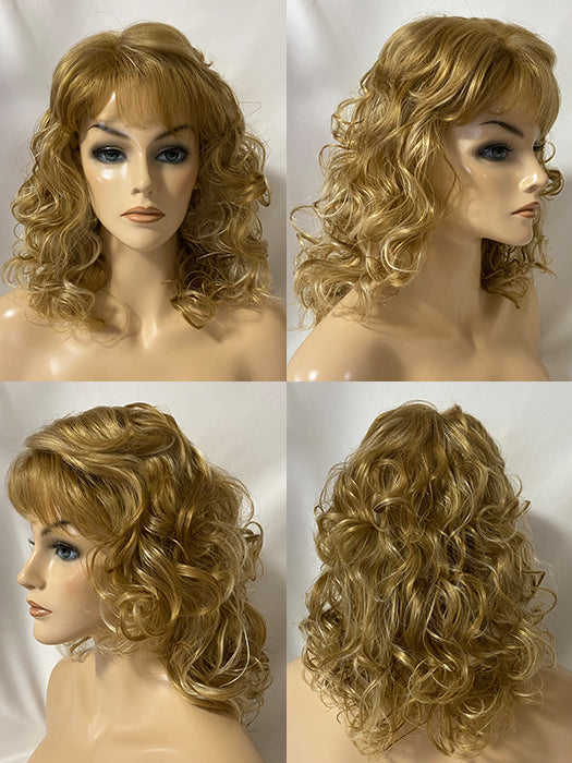 Shoulder Length Cut Spiral Curls Synthetic Wigs With Bangs By imwigs